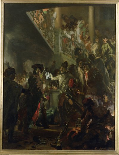 Frederick II the Great in Lissa, Bonsoir, Messieurs! 1858 by Adolph Menzel